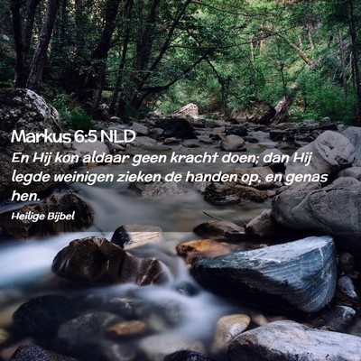 Picture 02 - Markus 6:5 NLD - En Hij kon aldaar geen kracht doen; dan Hij legde - Bible Verse Picture