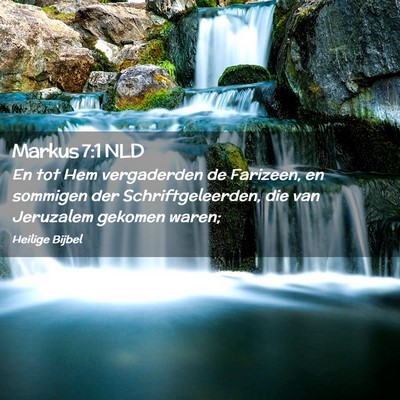 Picture 02 - Markus 7:1 NLD - En tot Hem vergaderden de Farizeen, en sommigen - Bible Verse Picture