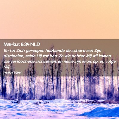Picture 02 - Markus 8:34 NLD - En tot Zich geroepen hebbende de schare met Zijn - Bible Verse Picture