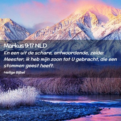 Picture 02 - Markus 9:17 NLD - En een uit de schare, antwoordende, zeide: - Bible Verse Picture