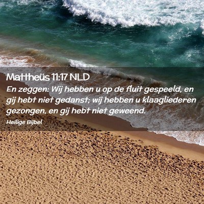 Picture 02 - Mattheüs 11:17 NLD - En zeggen: Wij hebben u op de fluit gespeeld, en - Bible Verse Picture