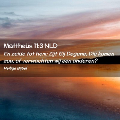 Picture 02 - Mattheüs 11:3 NLD - En zeide tot hem: Zijt Gij Degene, Die komen zou, - Bible Verse Picture