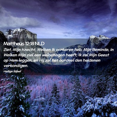 Picture 02 - Mattheüs 12:18 NLD - Ziet, Mijn Knecht, Welken Ik verkoren heb, Mijn - Bible Verse Picture