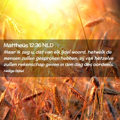Picture 02 - Mattheüs 12:36 NLD - Maar Ik zeg u, dat van elk ijdel woord, hetwelk - Bible Verse Picture