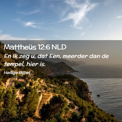 Picture 02 - Mattheüs 12:6 NLD - En Ik zeg u, dat Een, meerder dan de tempel, hier - Bible Verse Picture