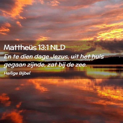 Picture 02 - Mattheüs 13:1 NLD - En te dien dage Jezus, uit het huis gegaan - Bible Verse Picture