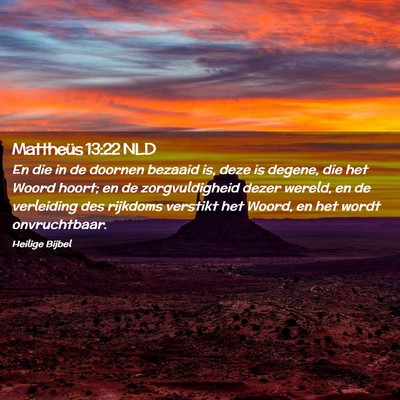Picture 02 - Mattheüs 13:22 NLD - En die in de doornen bezaaid is, deze is degene, - Bible Verse Picture