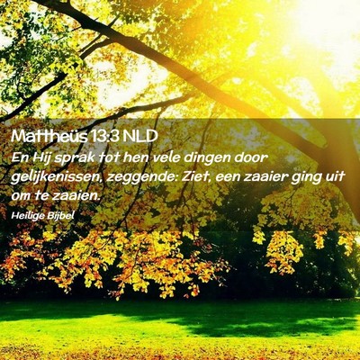 Picture 02 - Mattheüs 13:3 NLD - En Hij sprak tot hen vele dingen door - Bible Verse Picture