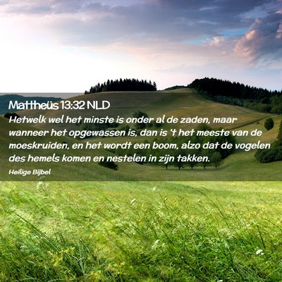 Picture 02 - Mattheüs 13:32 NLD - Hetwelk wel het minste is onder al de zaden, maar - Bible Verse Picture