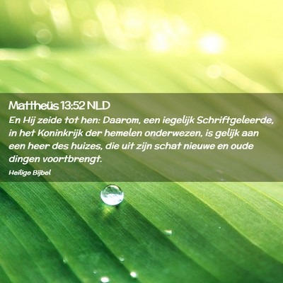 Picture 02 - Mattheüs 13:52 NLD - En Hij zeide tot hen: Daarom, een iegelijk - Bible Verse Picture
