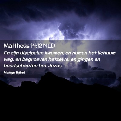 Picture 02 - Mattheüs 14:12 NLD - En zijn discipelen kwamen, en namen het lichaam - Bible Verse Picture