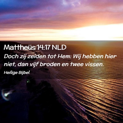 Picture 02 - Mattheüs 14:17 NLD - Doch zij zeiden tot Hem: Wij hebben hier niet, - Bible Verse Picture