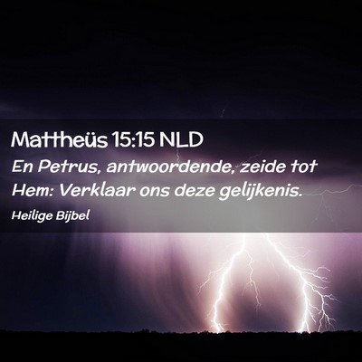 Picture 02 - Mattheüs 15:15 NLD - En Petrus, antwoordende, zeide tot Hem: Verklaar - Bible Verse Picture