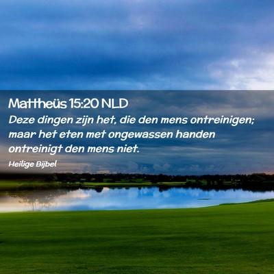 Picture 02 - Mattheüs 15:20 NLD - Deze dingen zijn het, die den mens ontreinigen; - Bible Verse Picture