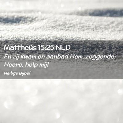 Picture 02 - Mattheüs 15:25 NLD - En zij kwam en aanbad Hem, zeggende: Heere, help - Bible Verse Picture