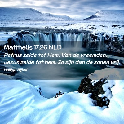 Picture 02 - Mattheüs 17:26 NLD - Petrus zeide tot Hem: Van de vreemden. Jezus - Bible Verse Picture