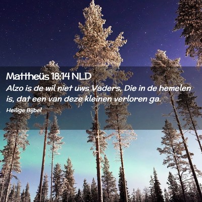 Picture 02 - Mattheüs 18:14 NLD - Alzo is de wil niet uws Vaders, Die in de hemelen - Bible Verse Picture