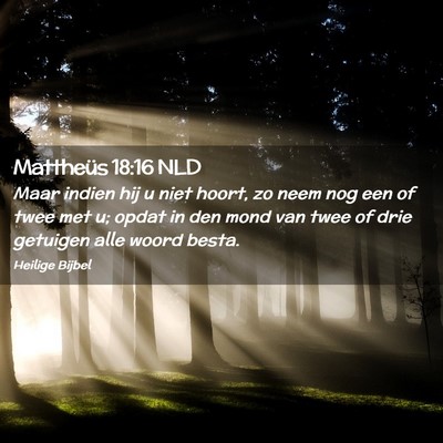 Picture 02 - Mattheüs 18:16 NLD - Maar indien hij u niet hoort, zo neem nog een of - Bible Verse Picture