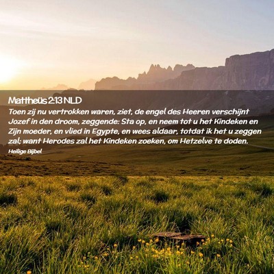 Picture 02 - Mattheüs 2:13 NLD - Toen zij nu vertrokken waren, ziet, de engel des - Bible Verse Picture