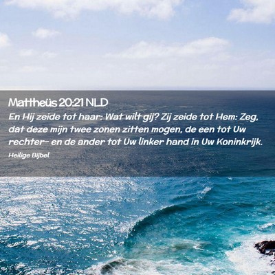 Picture 02 - Mattheüs 20:21 NLD - En Hij zeide tot haar: Wat wilt gij? Zij zeide - Bible Verse Picture