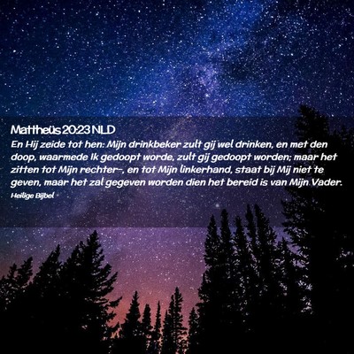 Picture 02 - Mattheüs 20:23 NLD - En Hij zeide tot hen: Mijn drinkbeker zult gij - Bible Verse Picture