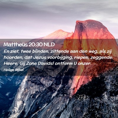 Picture 02 - Mattheüs 20:30 NLD - En ziet, twee blinden, zittende aan den weg, als - Bible Verse Picture