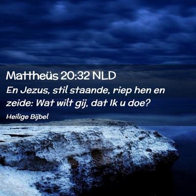 Picture 02 - Mattheüs 20:32 NLD - En Jezus, stil staande, riep hen en zeide: Wat - Bible Verse Picture