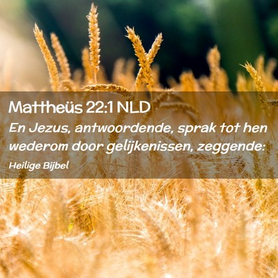 Picture 02 - Mattheüs 22:1 NLD - En Jezus, antwoordende, sprak tot hen wederom - Bible Verse Picture