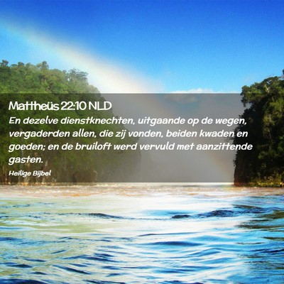 Picture 02 - Mattheüs 22:10 NLD - En dezelve dienstknechten, uitgaande op de wegen, - Bible Verse Picture