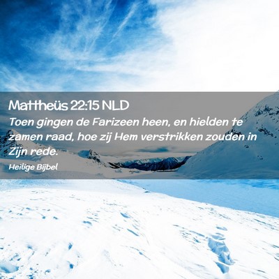 Picture 02 - Mattheüs 22:15 NLD - Toen gingen de Farizeen heen, en hielden te zamen - Bible Verse Picture