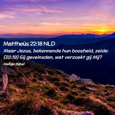 Picture 02 - Mattheüs 22:18 NLD - Maar Jezus, bekennende hun boosheid, zeide: - Bible Verse Picture
