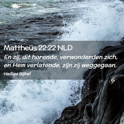 Picture 02 - Mattheüs 22:22 NLD - En zij, dit horende, verwonderden zich, en Hem - Bible Verse Picture