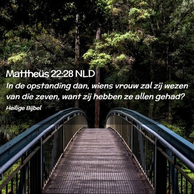 Picture 02 - Mattheüs 22:28 NLD - In de opstanding dan, wiens vrouw zal zij wezen - Bible Verse Picture
