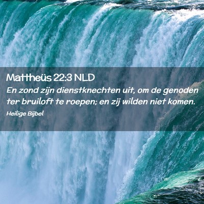 Picture 02 - Mattheüs 22:3 NLD - En zond zijn dienstknechten uit, om de genoden - Bible Verse Picture
