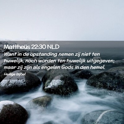 Picture 02 - Mattheüs 22:30 NLD - Want in de opstanding nemen zij niet ten - Bible Verse Picture