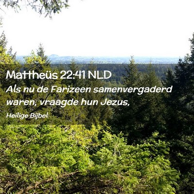 Picture 02 - Mattheüs 22:41 NLD - Als nu de Farizeen samenvergaderd waren, vraagde - Bible Verse Picture