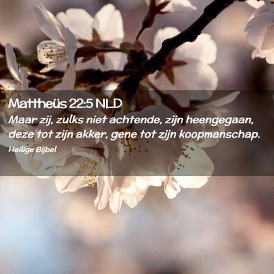 Picture 02 - Mattheüs 22:5 NLD - Maar zij, zulks niet achtende, zijn heengegaan, - Bible Verse Picture