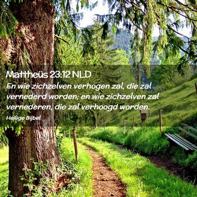 Picture 02 - Mattheüs 23:12 NLD - En wie zichzelven verhogen zal, die zal vernederd - Bible Verse Picture