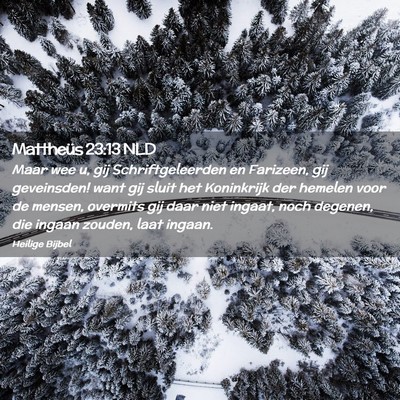 Picture 02 - Mattheüs 23:13 NLD - Maar wee u, gij Schriftgeleerden en Farizeen, gij - Bible Verse Picture