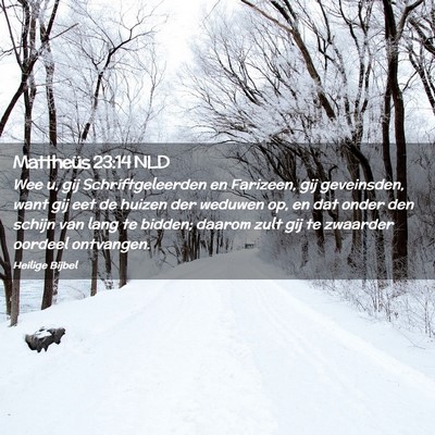 Picture 02 - Mattheüs 23:14 NLD - Wee u, gij Schriftgeleerden en Farizeen, gij - Bible Verse Picture