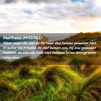 Picture 02 - Mattheüs 24:43 NLD - Maar weet dit, dat zo de heer des huizes geweten - Bible Verse Picture