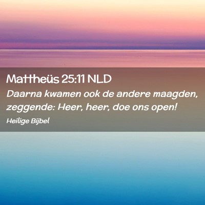 Picture 02 - Mattheüs 25:11 NLD - Daarna kwamen ook de andere maagden, zeggende: - Bible Verse Picture
