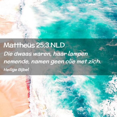 Picture 02 - Mattheüs 25:3 NLD - Die dwaas waren, haar lampen nemende, namen geen - Bible Verse Picture