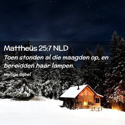 Picture 02 - Mattheüs 25:7 NLD - Toen stonden al die maagden op, en bereidden haar - Bible Verse Picture