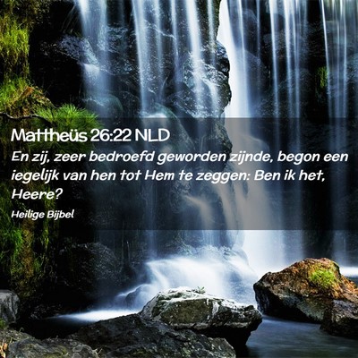 Picture 02 - Mattheüs 26:22 NLD - En zij, zeer bedroefd geworden zijnde, begon een - Bible Verse Picture