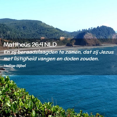 Picture 02 - Mattheüs 26:4 NLD - En zij beraadslaagden te zamen, dat zij Jezus met - Bible Verse Picture
