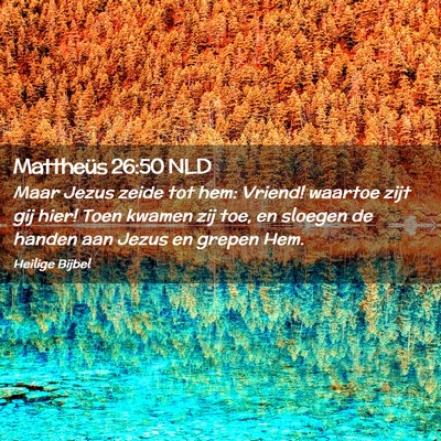 Picture 02 - Mattheüs 26:50 NLD - Maar Jezus zeide tot hem: Vriend! waartoe zijt - Bible Verse Picture