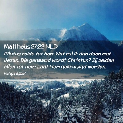 Picture 02 - Mattheüs 27:22 NLD - Pilatus zeide tot hen: Wat zal ik dan doen met - Bible Verse Picture