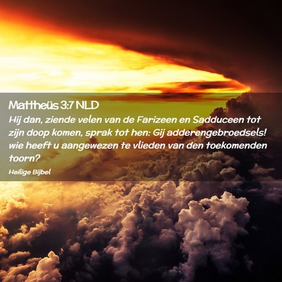 Picture 02 - Mattheüs 3:7 NLD - Hij dan, ziende velen van de Farizeen en - Bible Verse Picture
