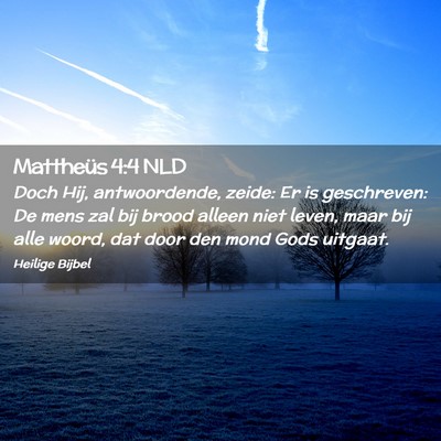 Picture 02 - Mattheüs 4:4 NLD - Doch Hij, antwoordende, zeide: Er is geschreven: - Bible Verse Picture